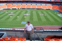 This is me in front of the Superbowl XLI Field at Dolphin Stadium in Miami Florida.  Notice the short sleeve shirt in January, this must be why they have Superbowls in warm climates!