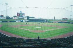 This is the Round Rock Express Stadium, in Round Rock, TX.  The field is Bermudagrass base with a rye blend over seeded.  Dennis Klein, Sports Turf Manager. 