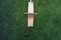 A soil profile of Pro-Player Stadium a week before opening day.  The soil profile was taken with the Mascaro Profile Sampler